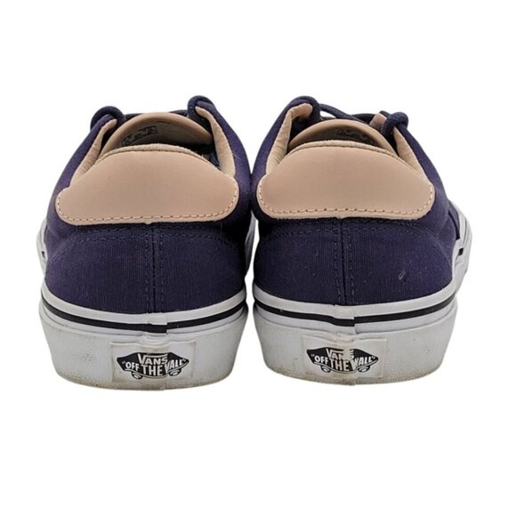 Vans Off The Wall Sneakers Men Size 7.5 Blue Tan Lace Up Logo Canvas Low Top - Picture 7 of 10